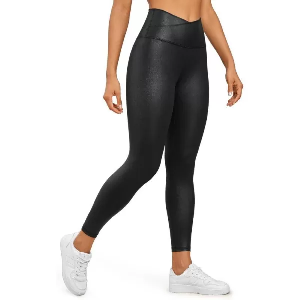 CRZ YOGA Butterluxe Womens V Cross Waist Workout Leggings 265  Crossover High Waist Long Gym Lounge Yoga Pants265 Height 54  57 Black Classic