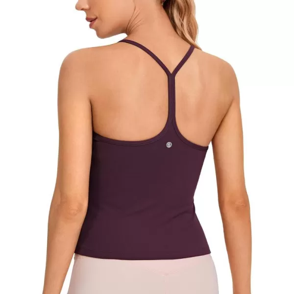 CRZ YOGA Butterluxe Womens Workout Racerback Tank Top with Built in Bra  Scoop Neck Spaghetti Strap Padded Slim CamisoleDeep Purple