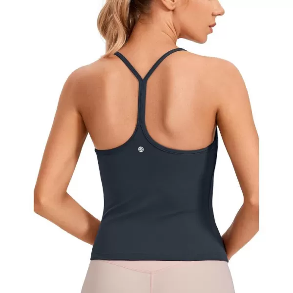 CRZ YOGA Butterluxe Womens Workout Racerback Tank Top with Built in Bra  Scoop Neck Spaghetti Strap Padded Slim CamisoleTrue Navy