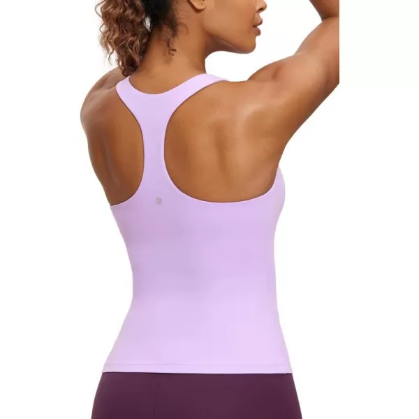 CRZ YOGA Butterluxe Workout Tank Tops for Women Built in Shelf Bras Padded  Racerback Athletic Spandex Yoga CamisoleElfin Purple