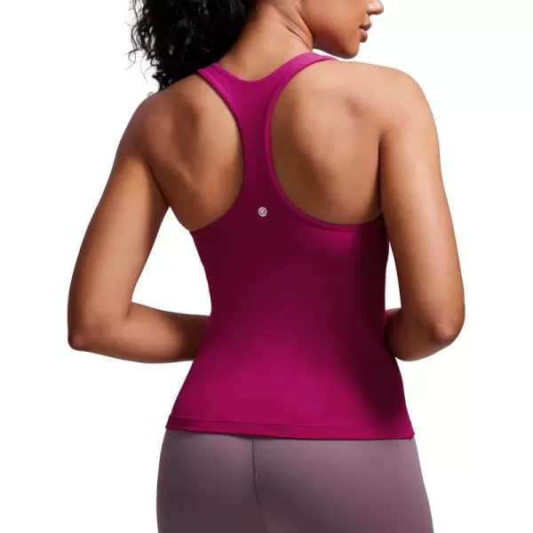 CRZ YOGA Butterluxe Workout Tank Tops for Women Built in Shelf Bras Padded  Racerback Athletic Spandex Yoga CamisoleMagenta Purple