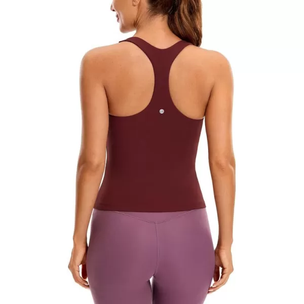 CRZ YOGA Butterluxe Workout Tank Tops for Women Built in Shelf Bras Padded  Racerback Athletic Spandex Yoga CamisoleNoctilucence Red