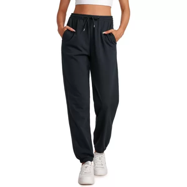 CRZ YOGA Cinch Bottom Sweatpants Women High Waisted Thick Cotton Sweat Pants with Pockets Casual Lounge Athletic JoggersTrue Navy