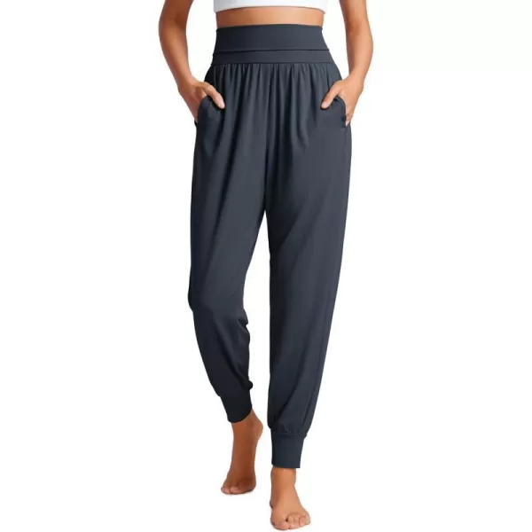 CRZ YOGA Fold Over Yoga Jogger Pants for Women High Waisted Comfy Loose Lounge Harem Pants Sweatpants with PocketsTrue Navy