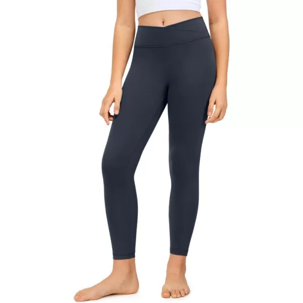 CRZ YOGA Girls Butterluxe Crossover Athletic Leggings  High Waist V Cross Kids Lounge Pants Yoga Active Dance Running TightsRegular True Navy