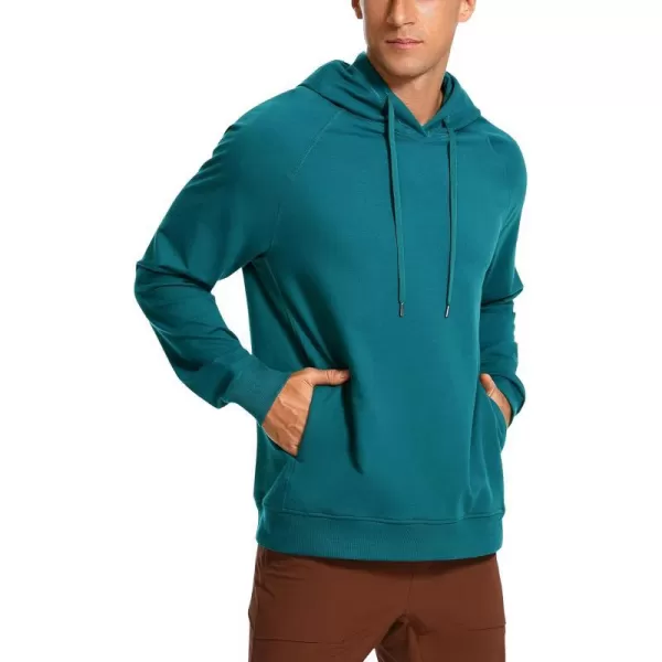 CRZ YOGA Hoodies for Men French Terry Hooded Sweatshirts Workout Athletic Casual Pullover Hoodie Tops with PocketsGreen Jade