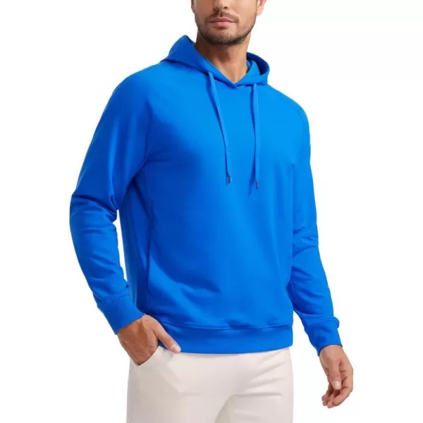 CRZ YOGA Hoodies for Men French Terry Hooded Sweatshirts Workout Athletic Casual Pullover Hoodie Tops with PocketsSparkle Blue