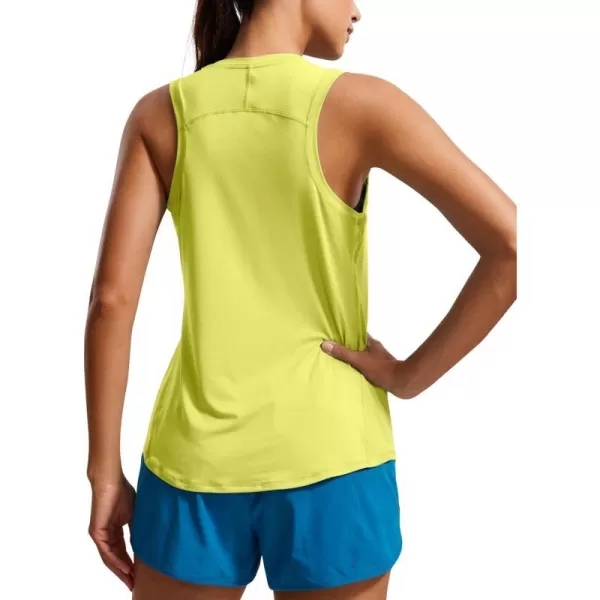 CRZ YOGA Lightweight Tank Top for Women Racerback Sleeveless Workout Tops High Neck Athletic Running ShirtsLuminous Yellow