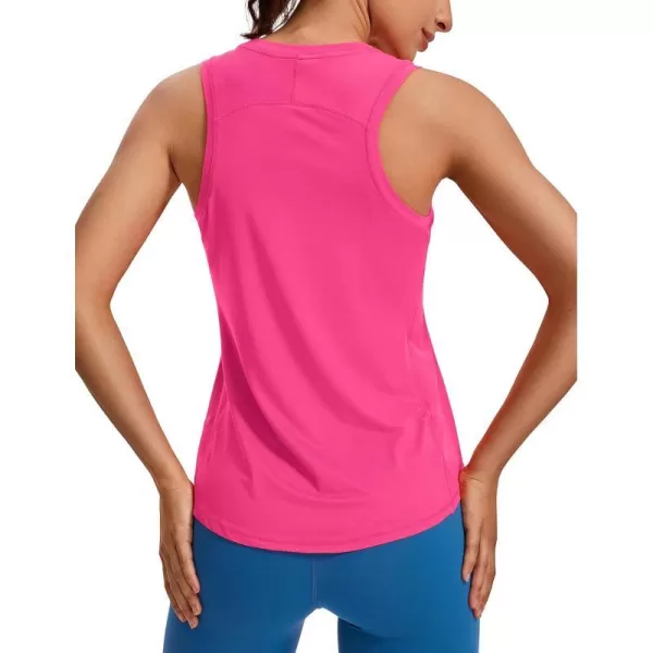 CRZ YOGA Lightweight Tank Top for Women Racerback Sleeveless Workout Tops High Neck Athletic Running ShirtsMagenta