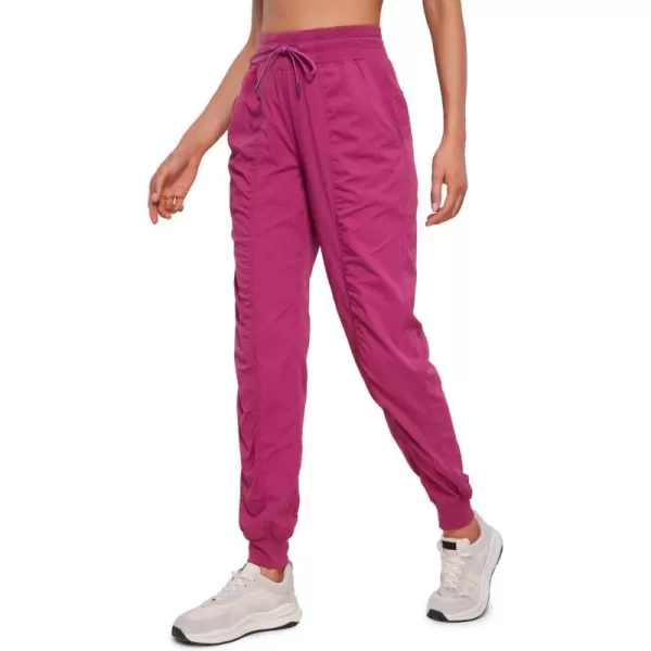 CRZ YOGA Lightweight Workout Joggers for Women High Waisted Outdoor Running Casual Track Pants with PocketsMagenta Purple