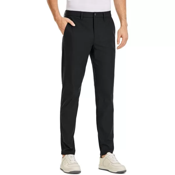 CRZ YOGA Mens All Day Comfy Golf Pants  303234 Quick Dry Lightweight Work Casual Trousers with PocketsBlack