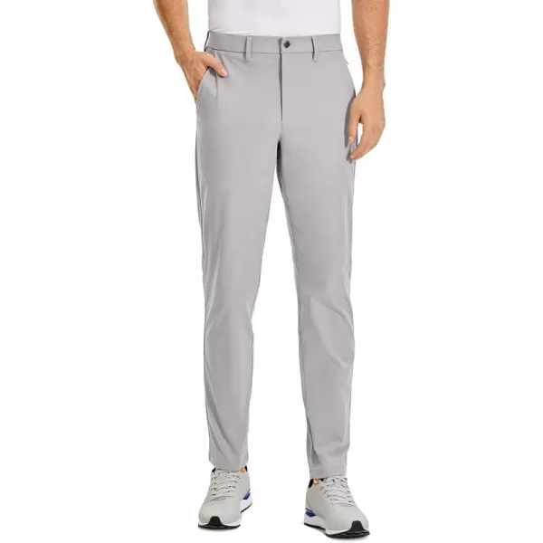 CRZ YOGA Mens All Day Comfy Golf Pants  303234 Quick Dry Lightweight Work Casual Trousers with PocketsGull Gray