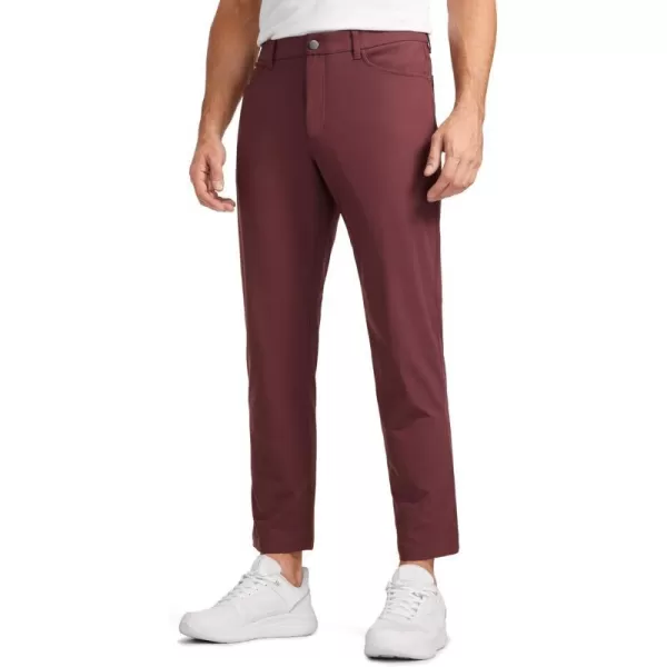 CRZ YOGA Mens All Day Comfy Golf Pants with 5Pocket  303234 Quick Dry Lightweight Casual Work Stretch PantsSaddle Brown