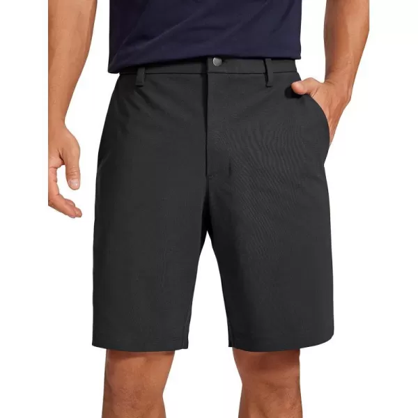 CRZ YOGA Mens All Day Comfy Golf Shorts  7  9 Stretch Lightweight Casual Work Flat Front Shorts with Pockets9 inches Ink Gray