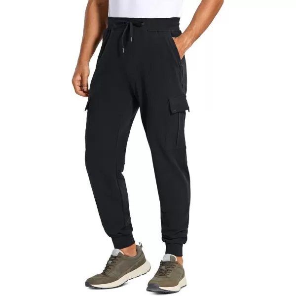 CRZ YOGA Mens Cargo Joggers Pants  29 Cotton Lightweight Casual Lounge Athletic Workout Sweatpants with PocketsBlack