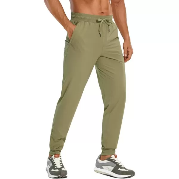 CRZ YOGA Mens Lightweight Athletic Golf Joggers Pants  Casual Workout Track Gym Pants with PocketsMoss Green