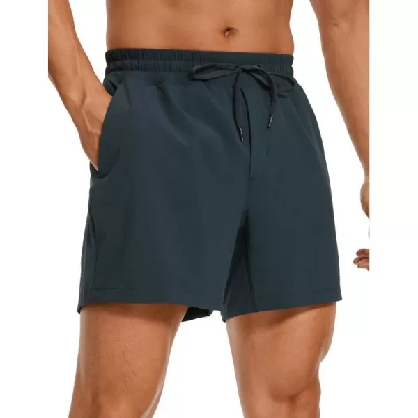 CRZ YOGA Mens Linerless Workout Shorts  5 Lightweight Quick Dry Running Sports Athletic Gym Shorts with PocketsMelanite