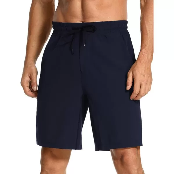 CRZ YOGA Mens Linerless Workout Shorts  7  9 Quick Dry Running Sports Athletic Gym Shorts with Pockets7 inches Navy