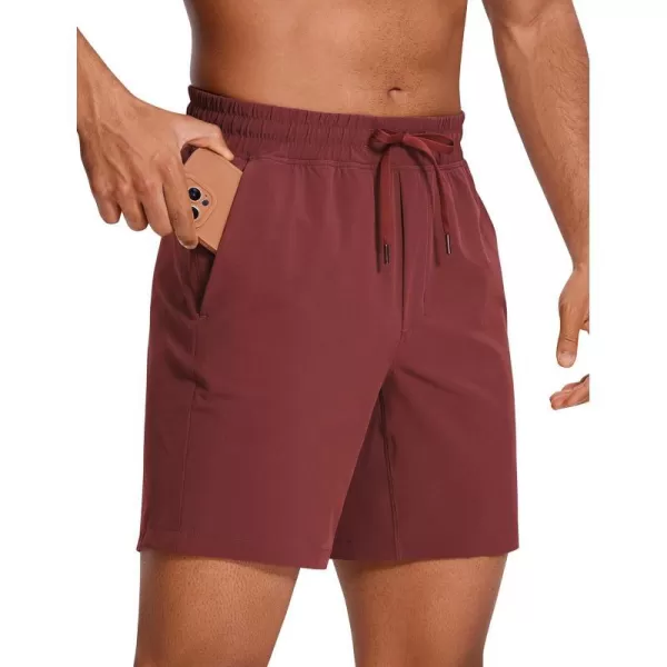 CRZ YOGA Mens Linerless Workout Shorts  7  9 Quick Dry Running Sports Athletic Gym Shorts with Pockets7 inches Savannah