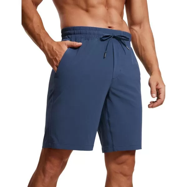 CRZ YOGA Mens Linerless Workout Shorts  7  9 Quick Dry Running Sports Athletic Gym Shorts with Pockets9 inches Electric Blue