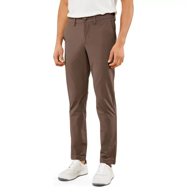 CRZ YOGA Mens Stretch Golf Pants  313335 Slim Fit Stretch Waterproof Outdoor Thick Golf Work Pant with Pockets31 inseam Dark Olive Brown