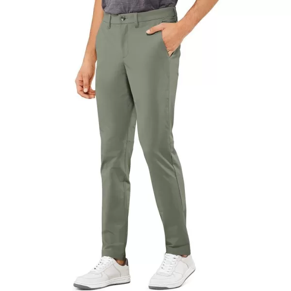 CRZ YOGA Mens Stretch Golf Pants  313335 Slim Fit Stretch Waterproof Outdoor Thick Golf Work Pant with Pockets31 inseam Grey Sage