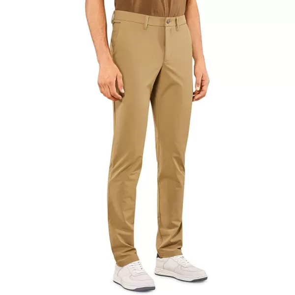 CRZ YOGA Mens Stretch Golf Pants  313335 Slim Fit Stretch Waterproof Outdoor Thick Golf Work Pant with Pockets31 inseam Khaki