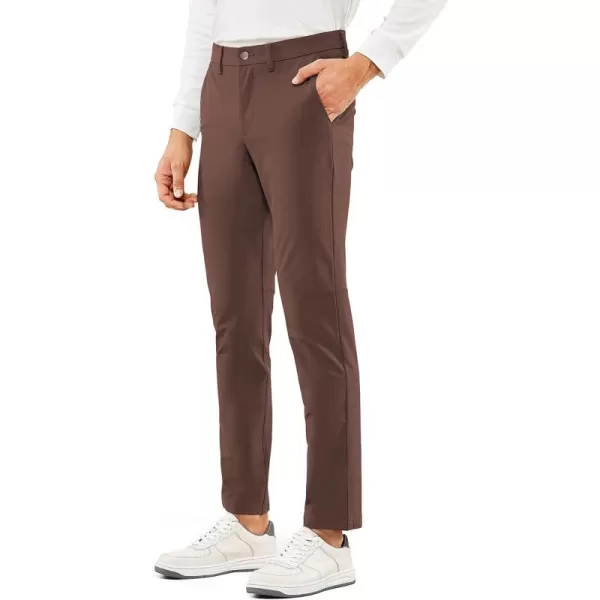 CRZ YOGA Mens Stretch Golf Pants  313335 Slim Fit Stretch Waterproof Outdoor Thick Golf Work Pant with Pockets31 inseam Purple Taupe