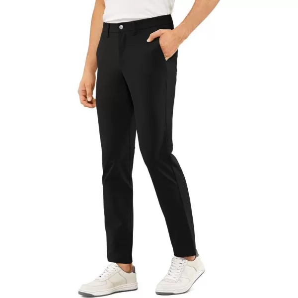 CRZ YOGA Mens Stretch Golf Pants  313335 Slim Fit Stretch Waterproof Outdoor Thick Golf Work Pant with Pockets33 inseam Black