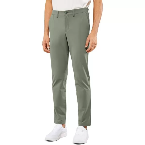 CRZ YOGA Mens Stretch Golf Pants  313335 Slim Fit Stretch Waterproof Outdoor Thick Golf Work Pant with Pockets33 inseam Grey Sage