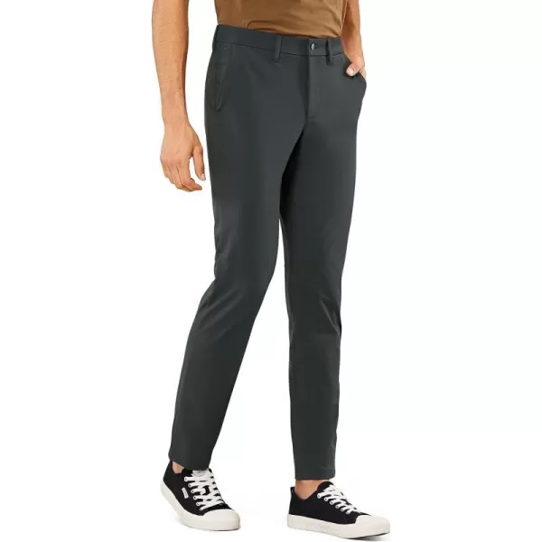 CRZ YOGA Mens Stretch Golf Pants  313335 Slim Fit Stretch Waterproof Outdoor Thick Golf Work Pant with Pockets33 inseam Melanite