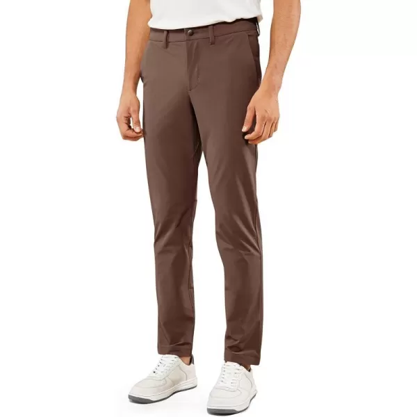 CRZ YOGA Mens Stretch Golf Pants  313335 Slim Fit Stretch Waterproof Outdoor Thick Golf Work Pant with Pockets33 inseam Purple Taupe