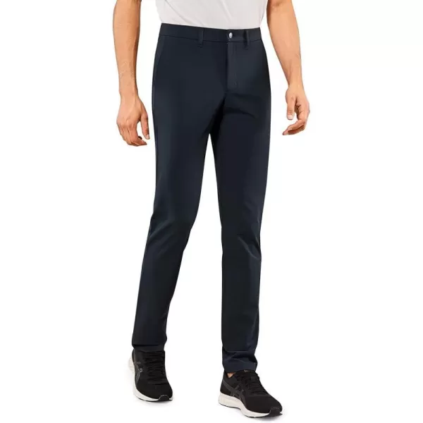 CRZ YOGA Mens Stretch Golf Pants  313335 Slim Fit Stretch Waterproof Outdoor Thick Golf Work Pant with Pockets33 inseam True Navy