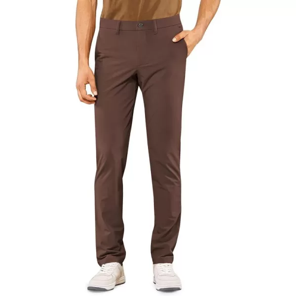 CRZ YOGA Mens Stretch Golf Pants  313335 Slim Fit Stretch Waterproof Outdoor Thick Golf Work Pant with Pockets35 inseam Purple Taupe