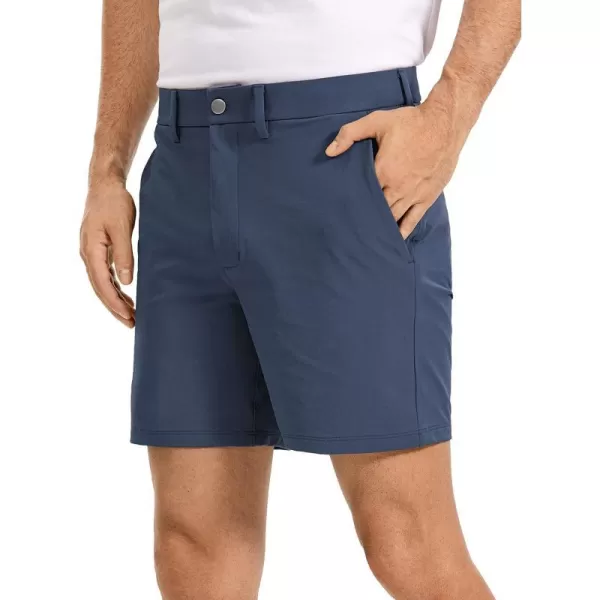 CRZ YOGA Mens Stretch Golf Shorts  79 Slim Fit Waterproof Athletic Casual Work Shorts with Pockets7 inches Electric Blue