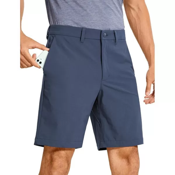 CRZ YOGA Mens Stretch Golf Shorts  79 Slim Fit Waterproof Athletic Casual Work Shorts with Pockets9 inches Electric Blue