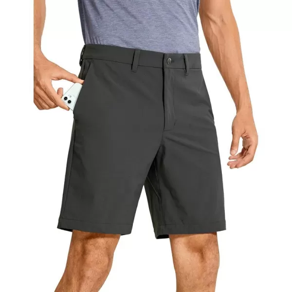 CRZ YOGA Mens Stretch Golf Shorts  79 Slim Fit Waterproof Athletic Casual Work Shorts with Pockets9 inches Ink Gray