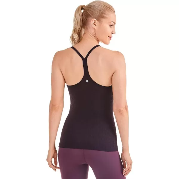 CRZ YOGA Seamless Workout Tank Tops for Women Racerback Athletic Camisole Sports Shirts with Built in BraArctic Plum