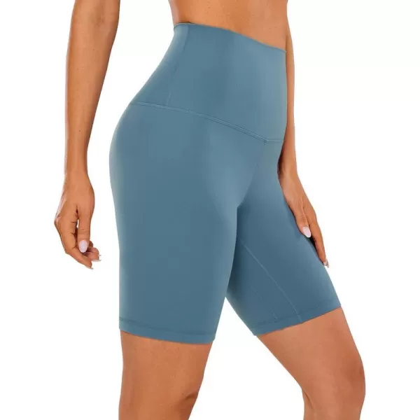 CRZ YOGA Super High Waisted Butterluxe Womens Biker Shorts 6  8  Buttery Soft Workout Yoga Shorts Over Belly8 inches Blue Ashes