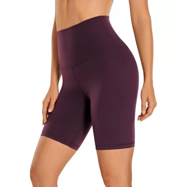 CRZ YOGA Super High Waisted Butterluxe Womens Biker Shorts 6  8  Buttery Soft Workout Yoga Shorts Over Belly8 inches Deep Purple