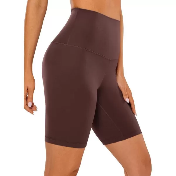 CRZ YOGA Super High Waisted Butterluxe Womens Biker Shorts 6  8  Buttery Soft Workout Yoga Shorts Over Belly8 inches Taupe