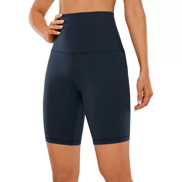 CRZ YOGA Super High Waisted Butterluxe Womens Biker Shorts 6  8  Buttery Soft Workout Yoga Shorts Over Belly8 inches Twilight Blue