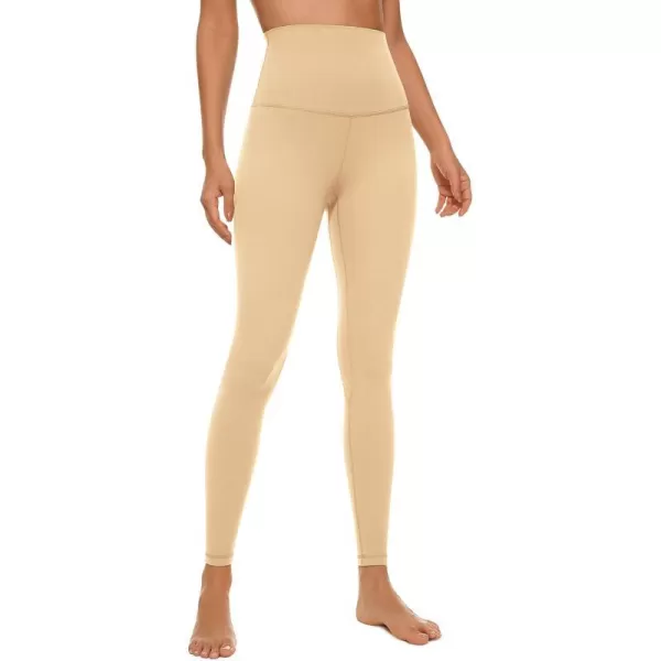 CRZ YOGA Super High Waisted Butterluxe Workout Leggings 25 28  Over Belly Buttery Soft Full Length Yoga Pants for Women25 inches Tan Milkshake