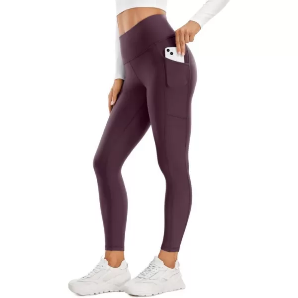 CRZ YOGA Thermal Fleece Lined Leggings Women 25  High Waisted Winter Workout Hiking Pants with Pockets Warm Running TightsDeep Purple