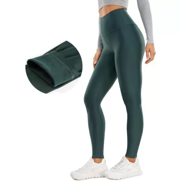 CRZ YOGA Thermal Fleece Lined Leggings Women 28  Winter Warm Workout Hiking Pants High Waisted Yoga Tights Full LengthForest Dark Green