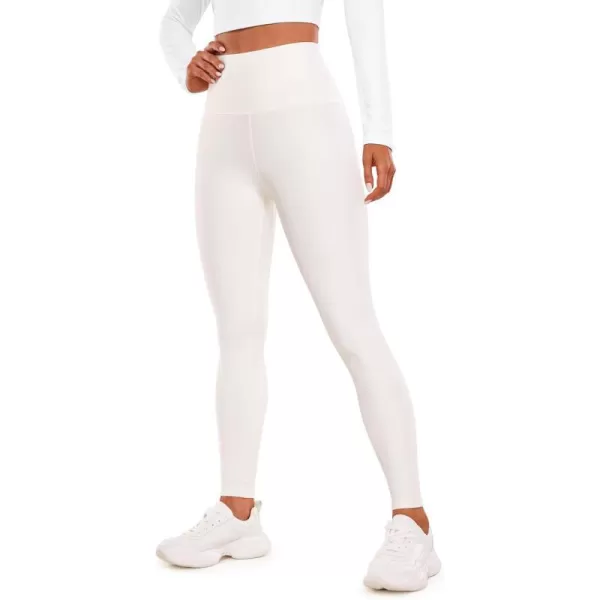 CRZ YOGA Thermal Fleece Lined Leggings Women 28  Winter Warm Workout Hiking Pants High Waisted Yoga Tights Full LengthWhite Apricot