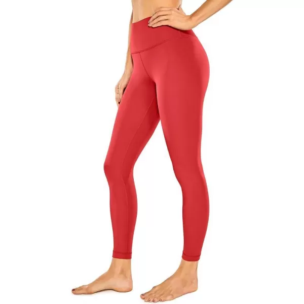 CRZ YOGA Women Naked Feeling Yoga Pants 25 Inches  78 High Waisted Workout LeggingsCrimson