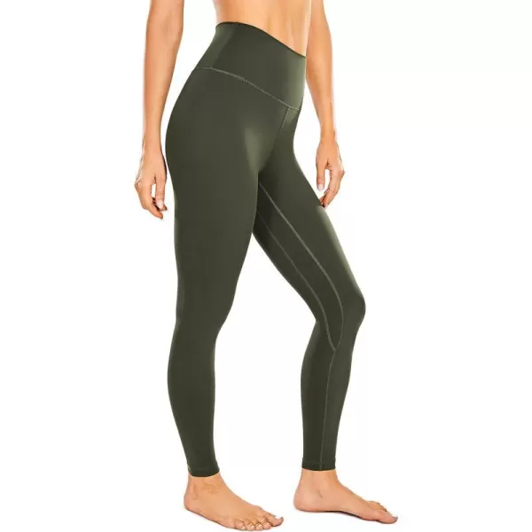 CRZ YOGA Women Naked Feeling Yoga Pants 25 Inches  78 High Waisted Workout LeggingsDark Olive