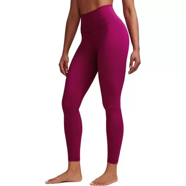 CRZ YOGA Women Naked Feeling Yoga Pants 25 Inches  78 High Waisted Workout LeggingsMagenta Purple