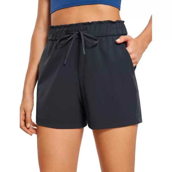 CRZ YOGA Womens 4Way Stretch Athletic Shorts High Waisted  Comfy Work Casual Shorts with Pockets Workout Golf HikingTrue Navy